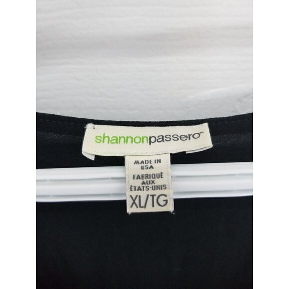 Shannon Passero Black Lagenlook Sheer Tunic Size XL - Picture 3 of 8